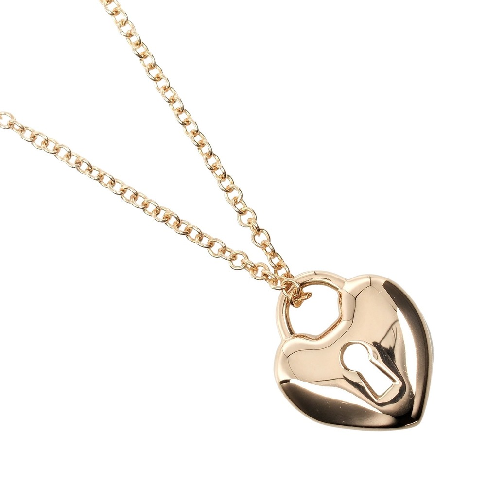 Tiffany Heart Lock Necklace Pink Gold